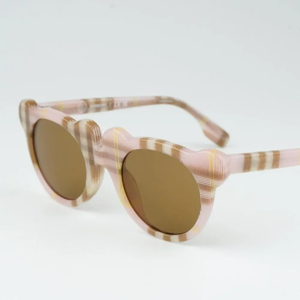 NEW Burberry JB4355 KIDS 397273 Check Pink Bronze  Round Unisex Sunglasses